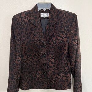 Size 4 Kasper Bronze cheetah print suite